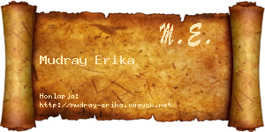 Mudray Erika névjegykártya